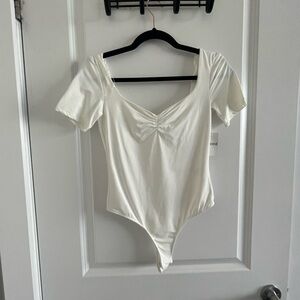 Ardene White Fitted Tie Front Bodysuit